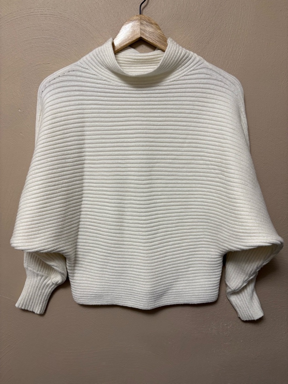 Anthropologie Kendall Mock-Neck Sweater Ivory White Ribbed Size Small - Picture 5 of 14